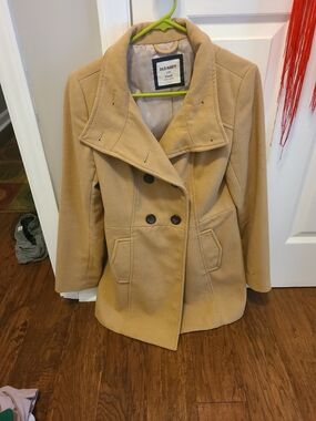 Old Navy Camel Double-Breasted Pea Coat